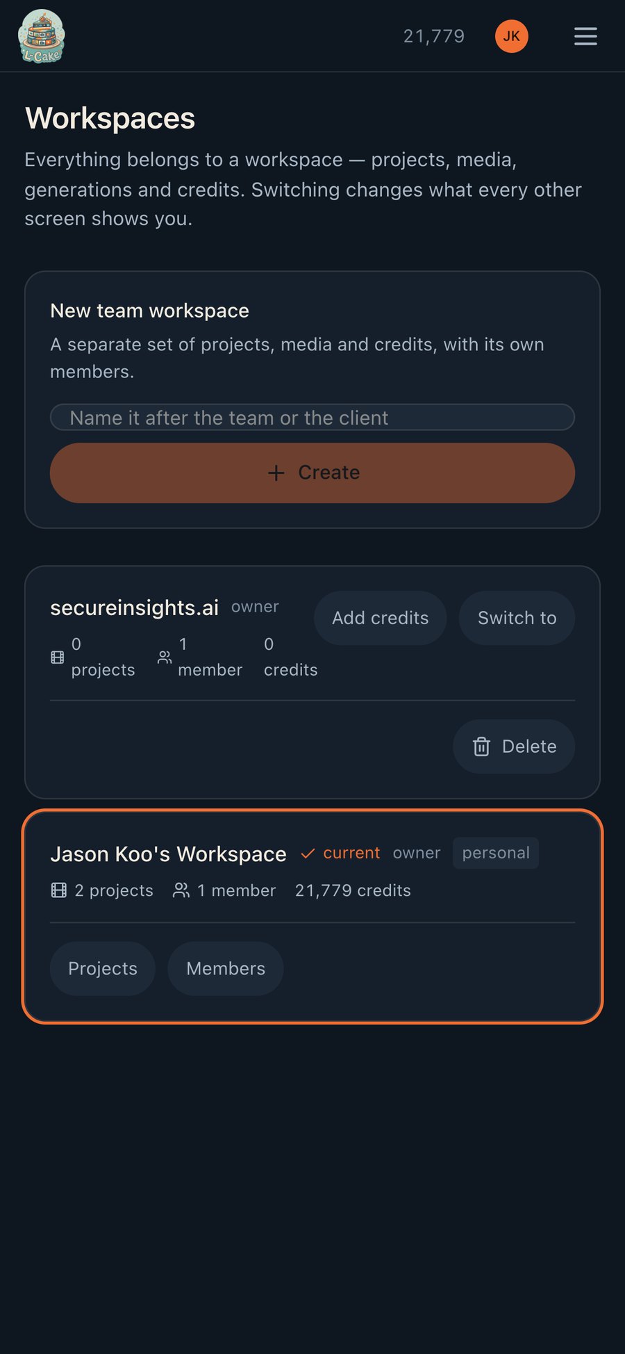 Workspaces on a phone