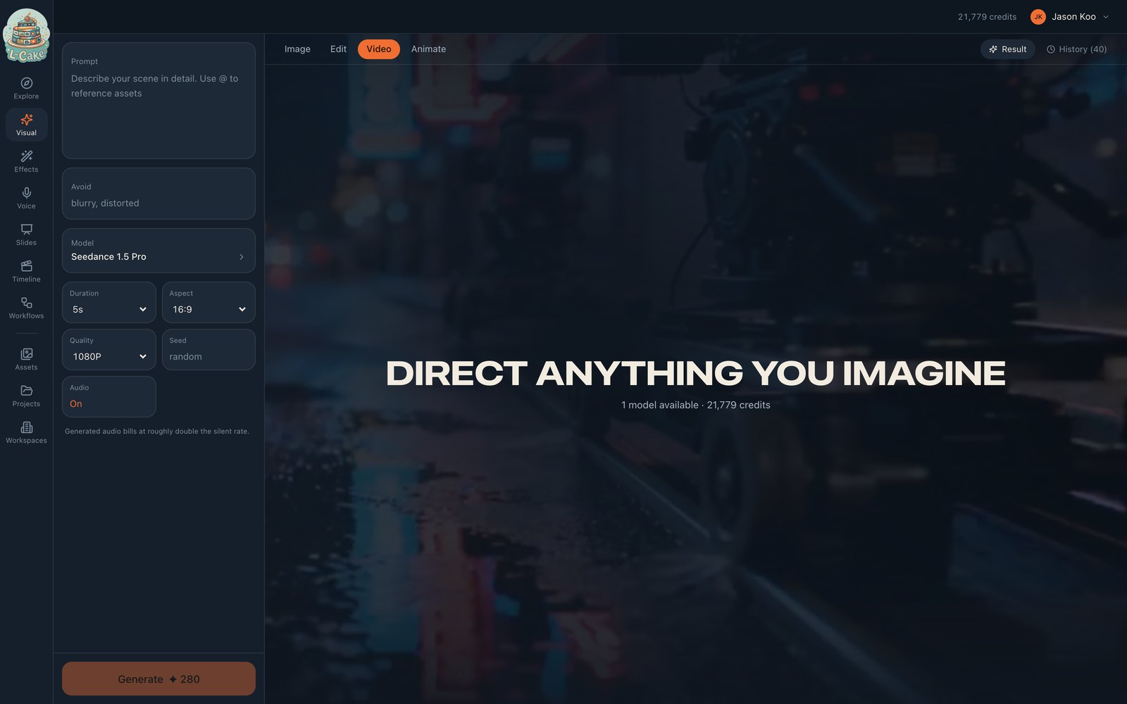 Five seconds that took a sentence — the L-Cake interface